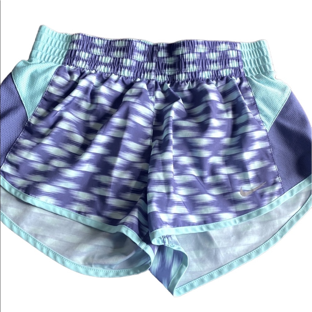 Nike Womens Turquoise and Periwinkle Athletic Shorts